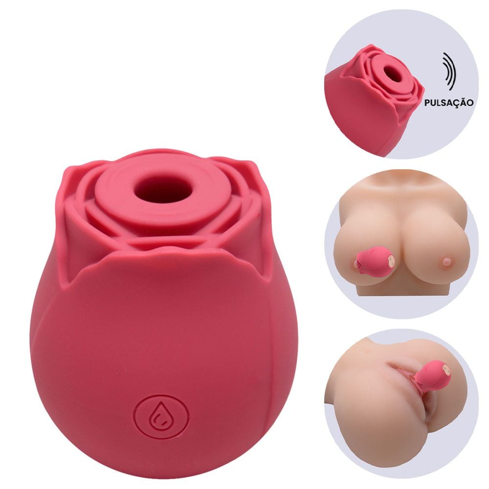 ROSA ESTIMULADORA DE CLITÓRIS COM PULSAÇÃO - Imagem 2