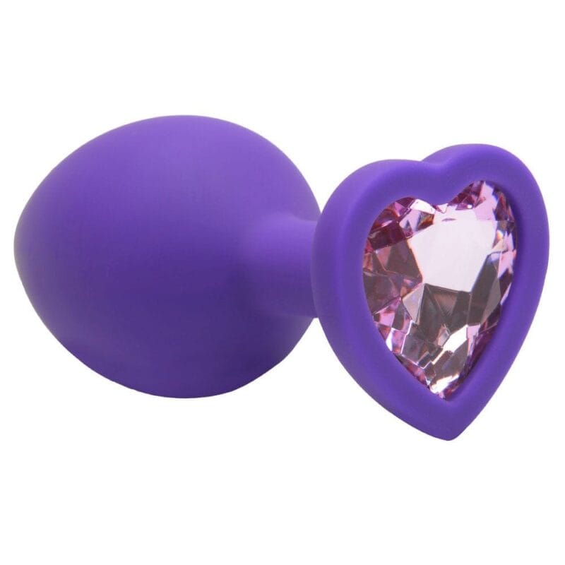 PLUG ANAL EM SILICONE COM PEDRA CORAÇÃO M