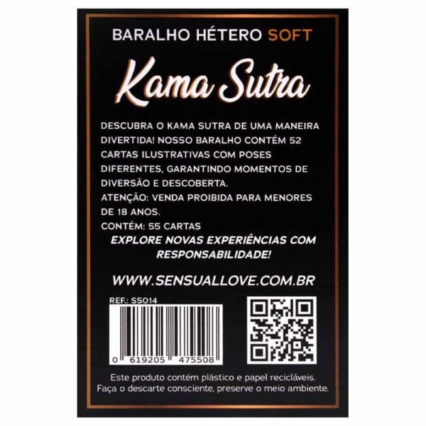 Baralho Kama Sutra soft 55 cartas Copag com ilustrações de posições
