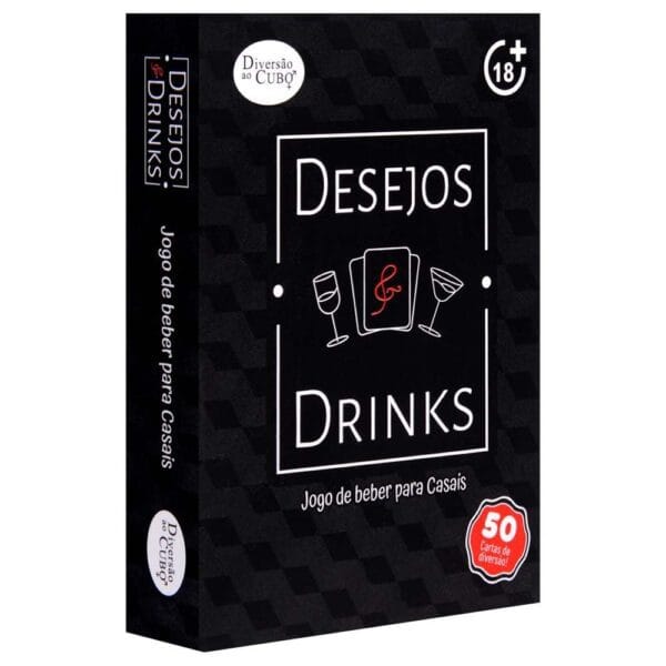 Jogo Desejos e Drinks para Casais com cartas e proposta de interação divertida a dois