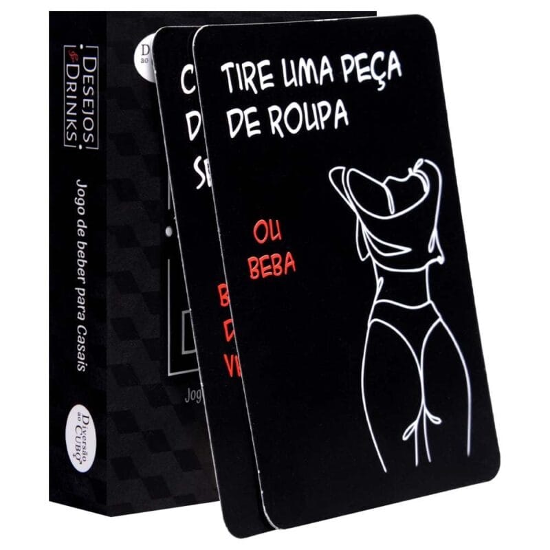 Jogo Desejos e Drinks para Casais com cartas e proposta de interação divertida a dois