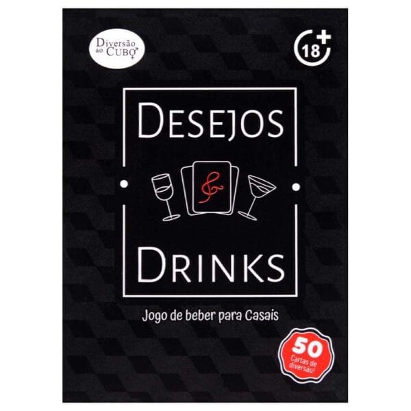 Jogo Desejos e Drinks para Casais com cartas e proposta de interação divertida a dois