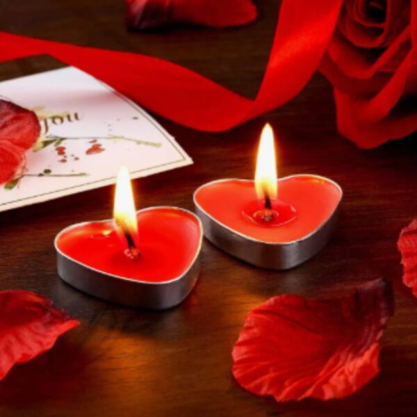 MINI VELAS DECORATIVAS CORAÇÃO KIT COM 10 UNIDADES - Imagem 3