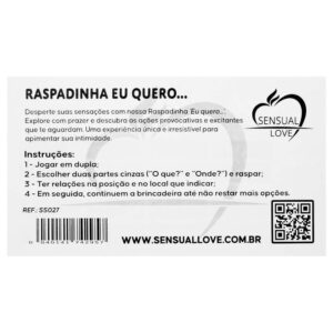 Raspadinha "Eu Quero" Unitária Sensual Love verso