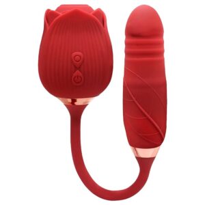 VIBRADOR PONTO G E CLITÓRIS VAI E VEM ROSA